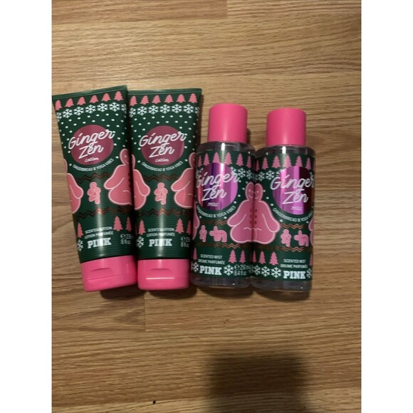 BUNDLE X4 VICTORIA'S SECRET GINGER ZEN WOMENMIST BODY SPRAY & LOTION NEW